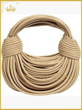 Woven Knotted Bread Crossbody Clutch Top Handle Satchel Handbag